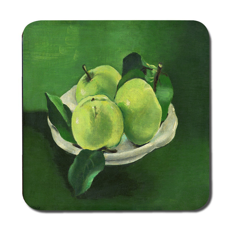 Green Apple Placemats And Coasters Set Still Life Artwork