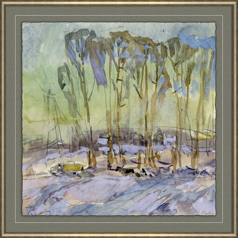 «Paysage russe 5» - Peinture encadrée sur papier