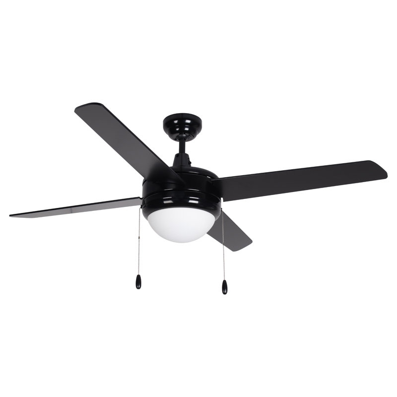 Contempo IV 52" 3-Blade Indoor Ceiling Fan, Black