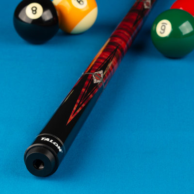 Talon TL30 Amber Stained Tiger Maple Pool Cue 19oz with Black Points