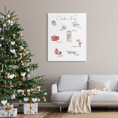 «Christmas Fun Illustrated List List Festive Holiday Traditions» par Lucille Price - impression d'art graphique