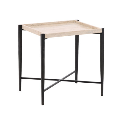 Rice End Table Travertine