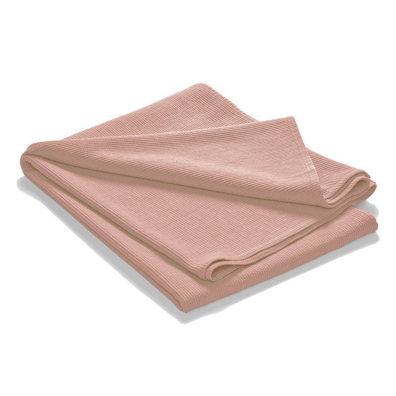 Cotton Solid Colour Bedspread, 260 x 260 cm Bedspread, Dusty Rose