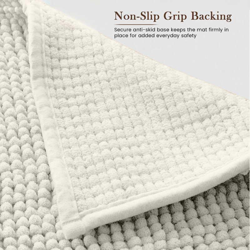 Taigen Non-Slip Indoor Door Mat, White, 40x60cm