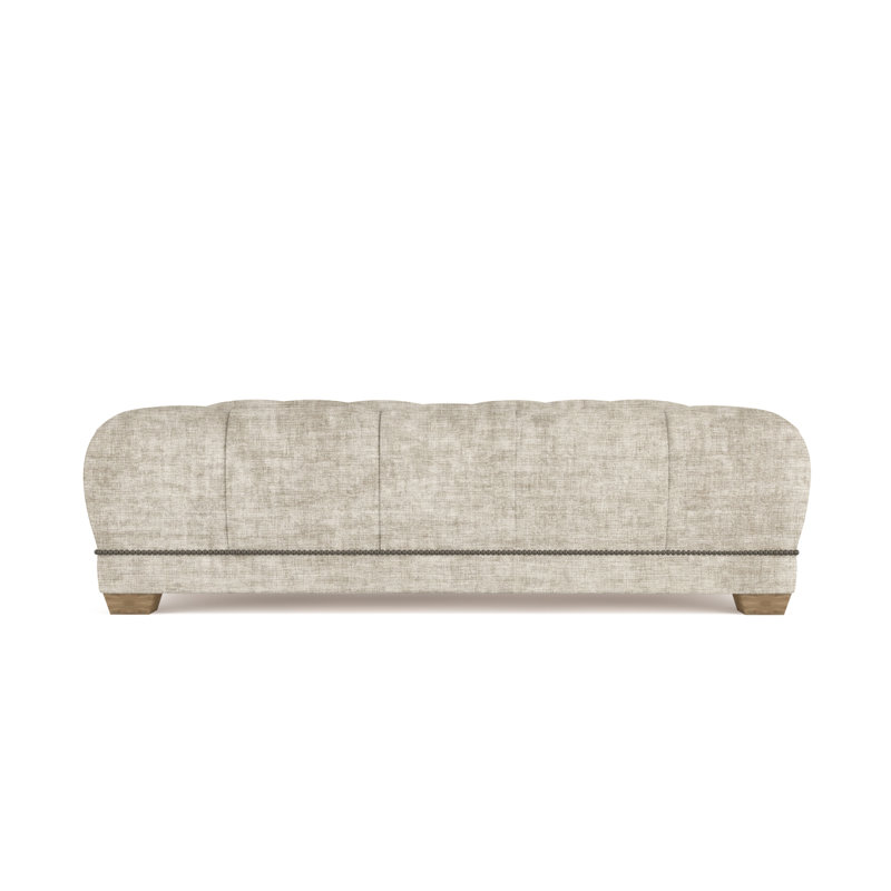 Hudson Ottoman, Plush Velvet Oyster, Weathered
