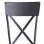 Chaise d'appoint grise et noire sable avec dossier en forme de X (ensemble de 2)