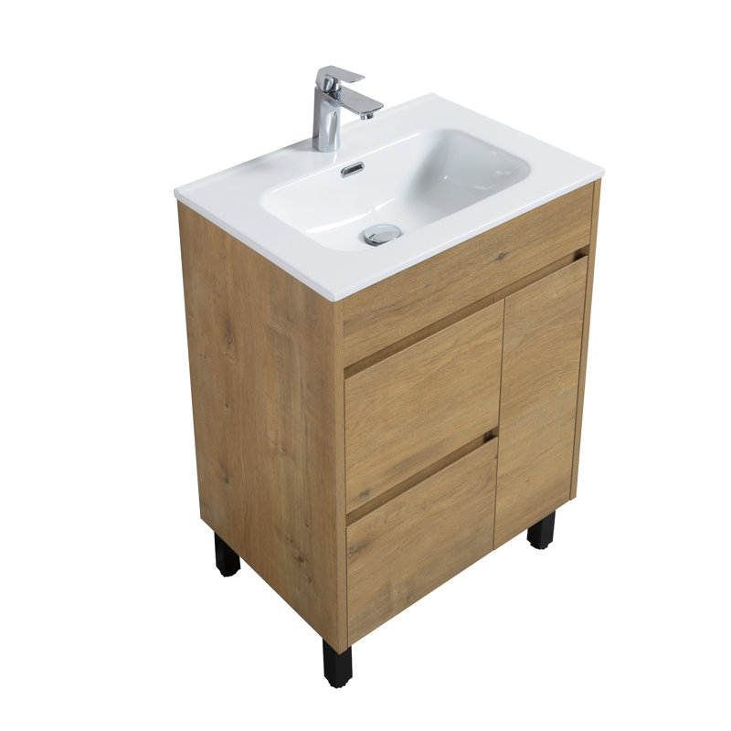 Scofield 24 po L x 19 po P 1 porte et 2 tiroirs Meuble-lavabo avec évier simple et Comptoir en Céramique