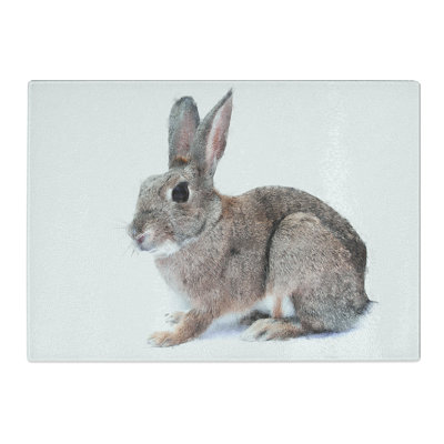 Tempered Glass Brown Bunny Rabbit Chopping Board