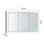 Armoire à pharmacie 60 po x 36 po à DEL avec miroir, douilles et tablettes en verre réglables, à intensité variable, anti-buée
