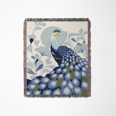 Nivo Peacock Cotton Blend Blanket Throw