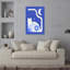 «Whimsical Moon Cat Abstract Dreamy Modern Cat Flower Landscape», reproduction d'art mural-129771357