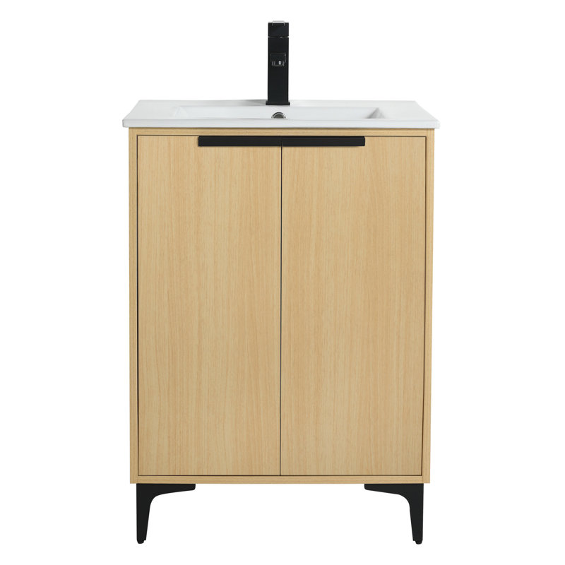Ensemble de meuble-lavabo simple 24 po Keeter, Noir mat