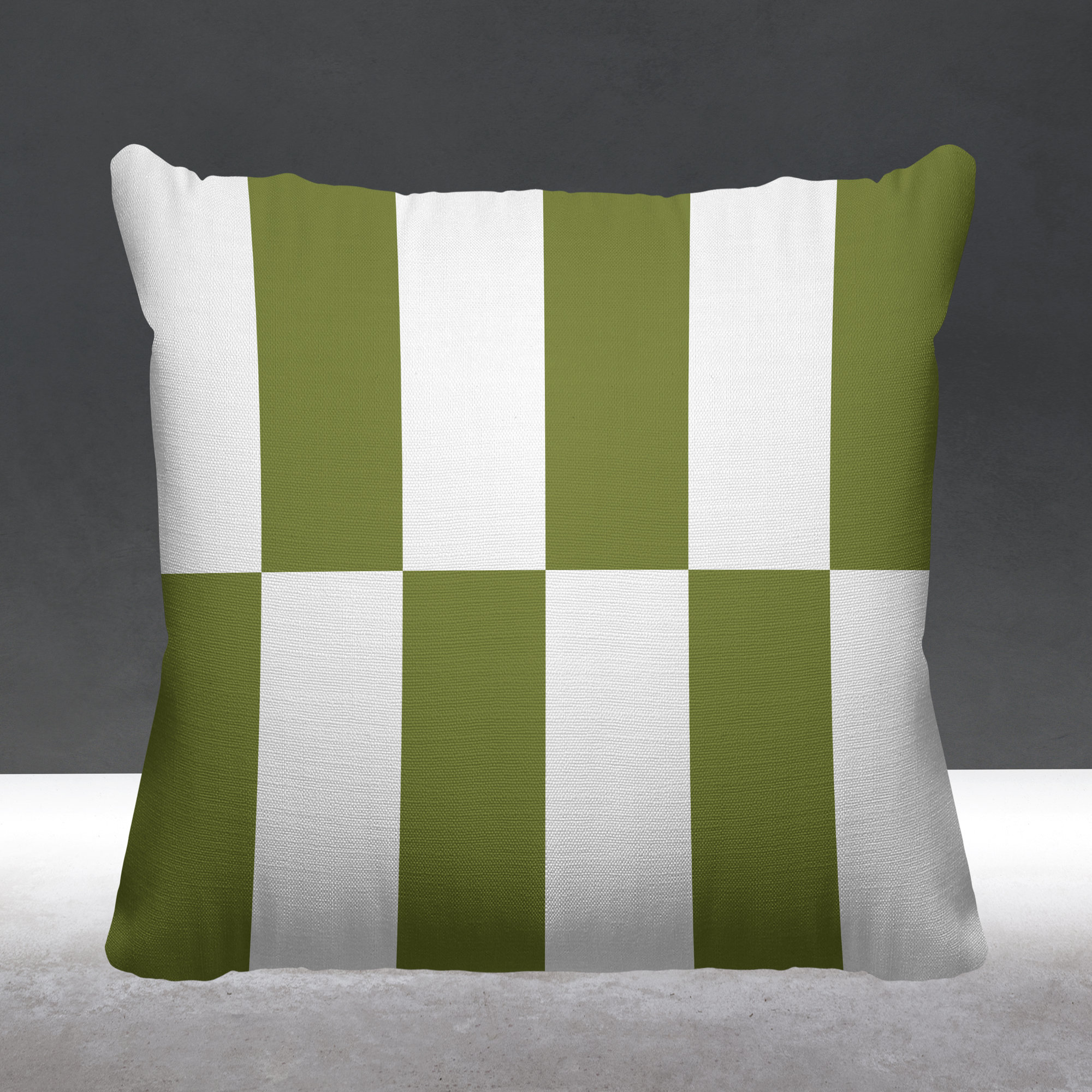 Luella Geometric Indoor/Outdoor Throw Pillow, Olive Green, Square, 17" x 17"