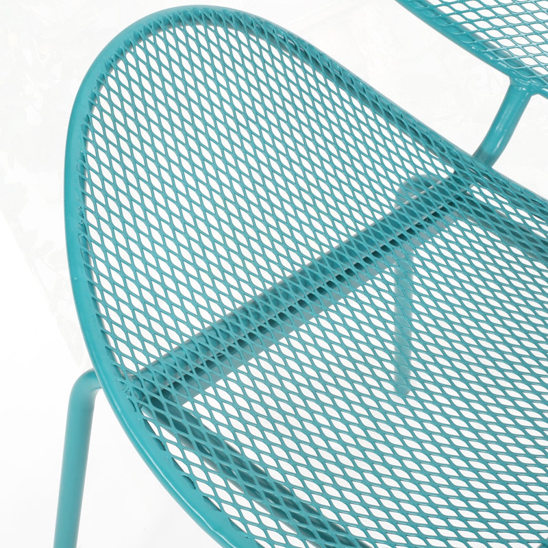 Chaise d'extérieur en fer, Bleu sarcelle