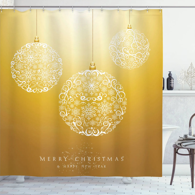 Shower Curtain with Hooks Included, 75" H x 69" W