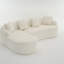 Canapé modulaire en L en éponge à compression complète, canapé-lit modulaire en chenille blanc nuage, haute densité 30D pour le salon d'un appartement, 900 lb.-117789457