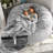  6 Ft Round Bean Bag Chair Cover – Soft Fluffy Velvet Sofa Bed Cover With Elastic & Zipper, Washable Lazy Sofa Cushion For Living Room & Bedroom, Snow Blue-1758860374-1758860362