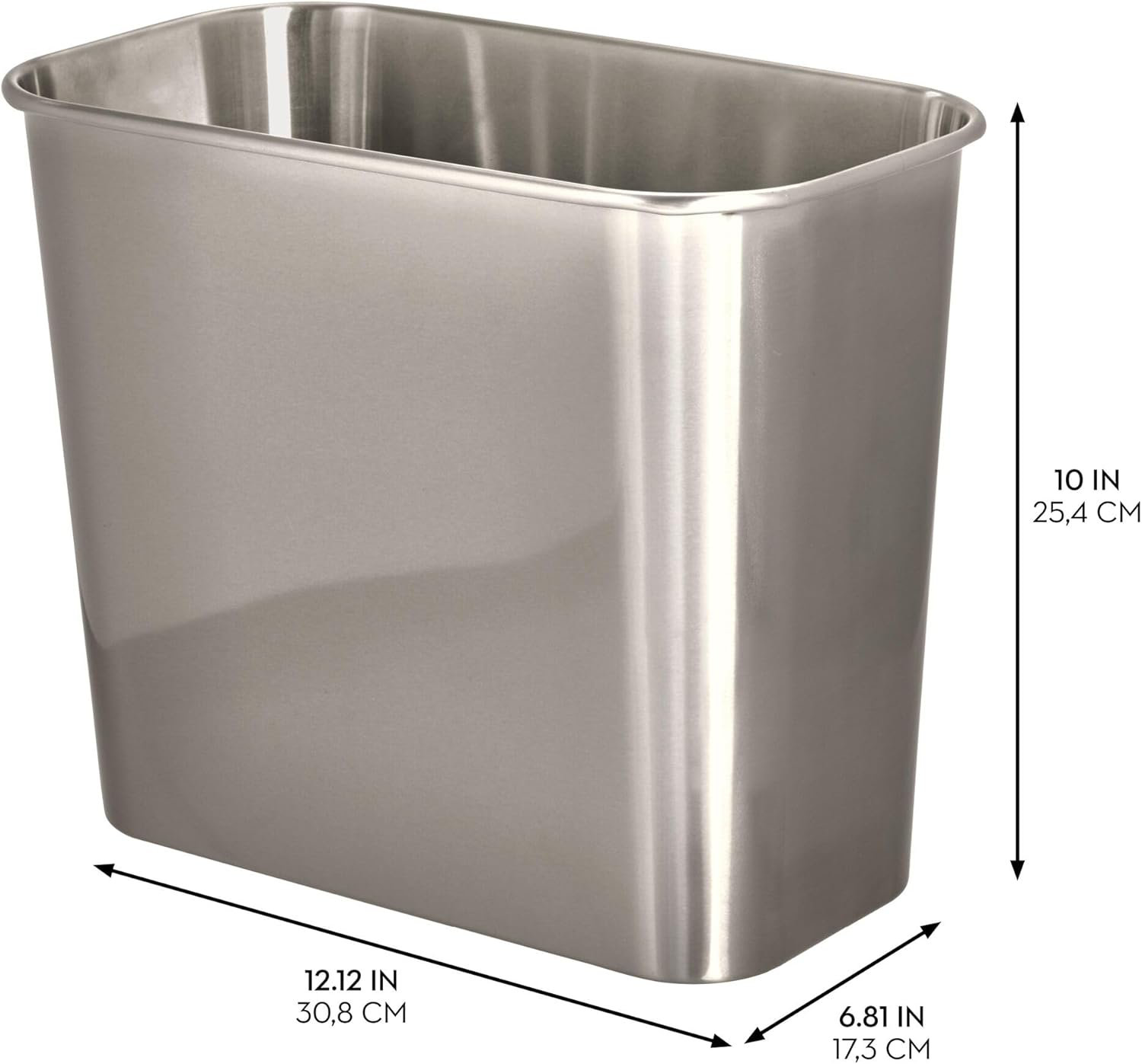 IDesign Small Oval Trash Can - Charcoal Gray, Compact For Bathroom, Office, Or Bedroom - View #13