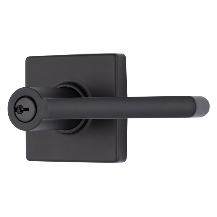 Brinks Mendocino Keyed Entry Lever, Square Rose, 4-Way Latch, Full Lip Strike, Satin Nickel