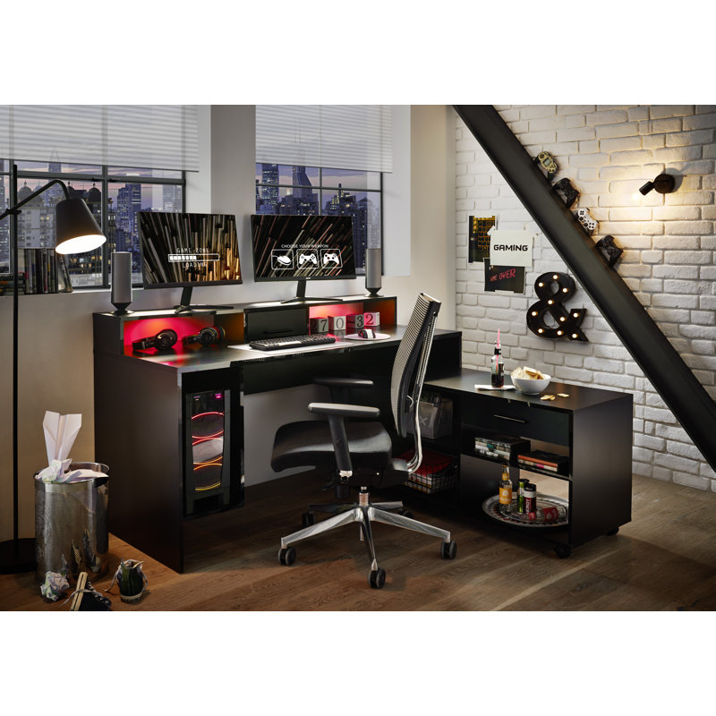 Amza Gaming Table with Cabinet