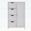 Armoire de rangement autoportante avec 4 tiroirs et 1 porte