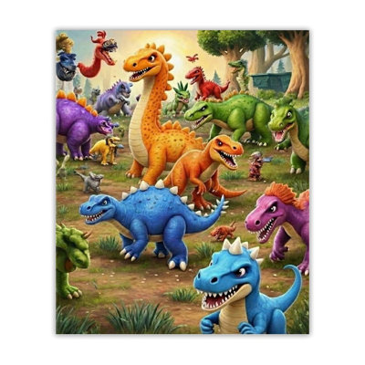 Couverture de flanelle de dinosaure colorée 1Pc douce, amusante et ludique pour le canapé / lit / voyage 60 * 80