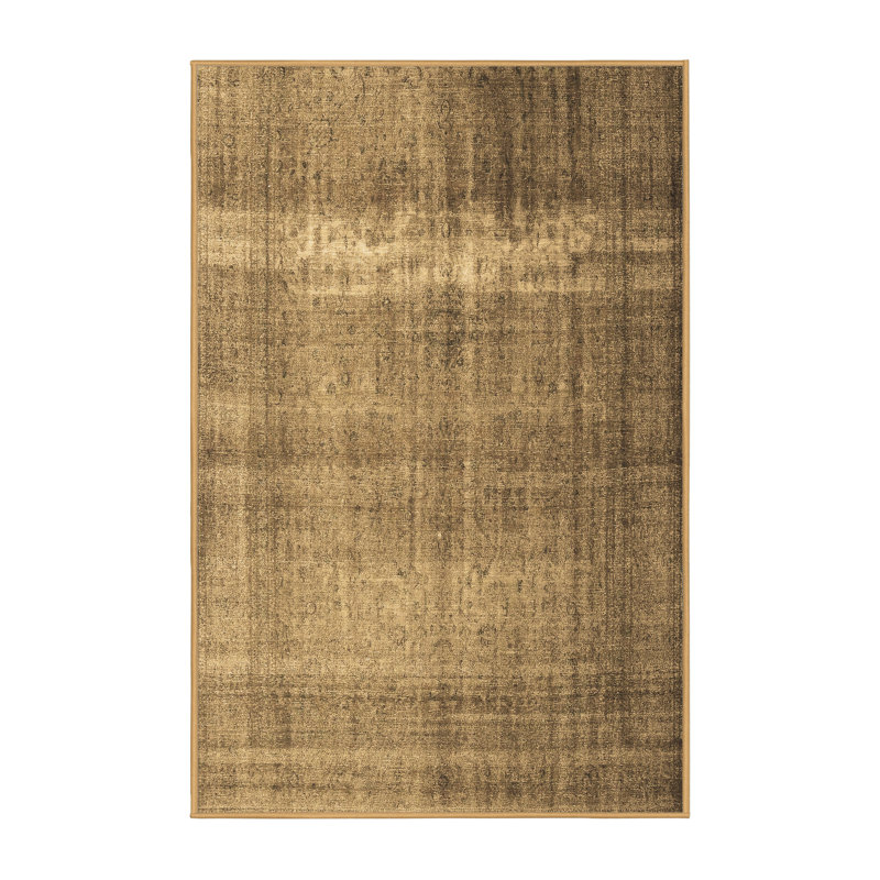 Tapis oriental en laine / polyester Harper / Rae brun / beige, Tapis de couloir 2 pi x 5 pi