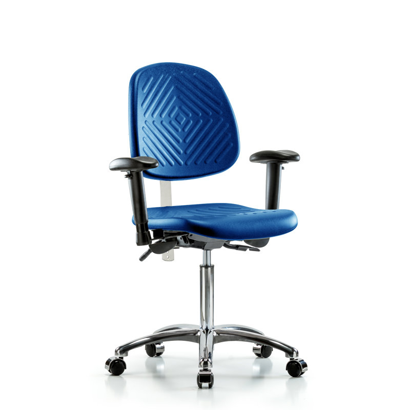 Chaise de salle blanche en polyuréthane classe 100 - hauteur de banc moyenne, Roulettes