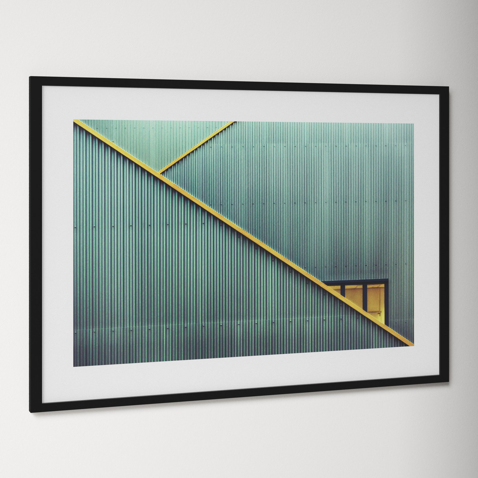 Stairs by Jan Niezen, 29.25" H x 41.38" W x 0.88" D, Black Framed Paper