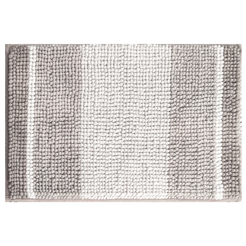 Tapis pour salle de bain Mersin, L 16 po x L 24 po, Brun taupe