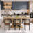Modern Dining Table For 4 To 6, White Rectangle Kitchen Table With Storage, Wooden Pedestal Dining Room Table With Fridge Space-57733440-57733441