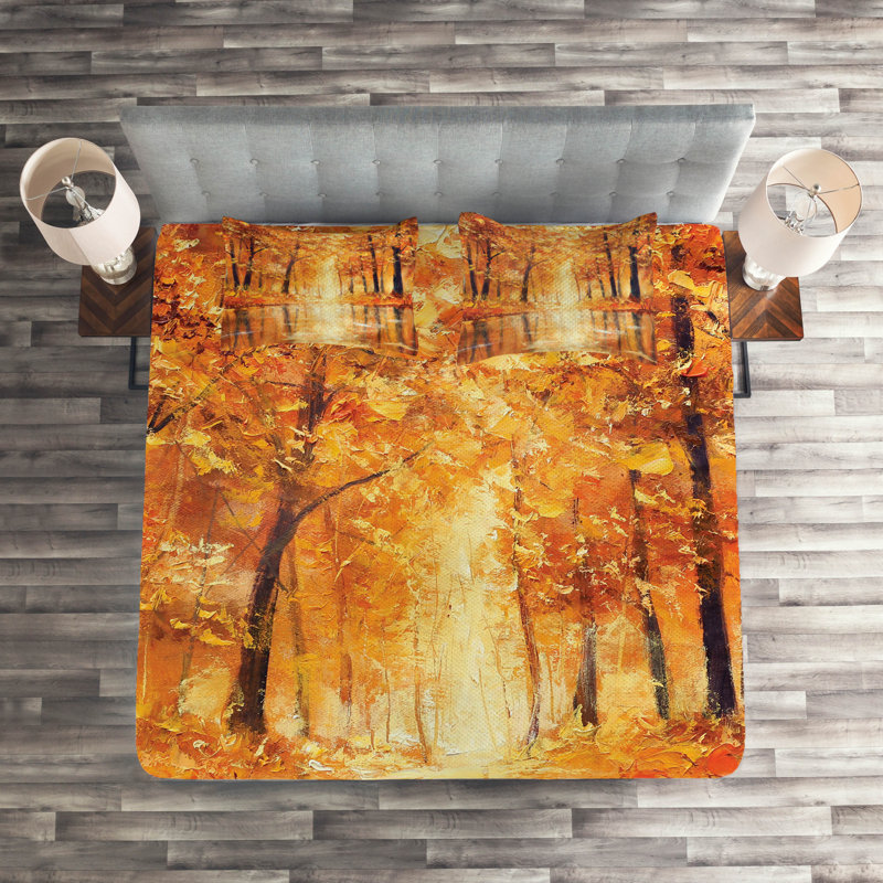 Forest Rustic Polyester Floral Coverlet