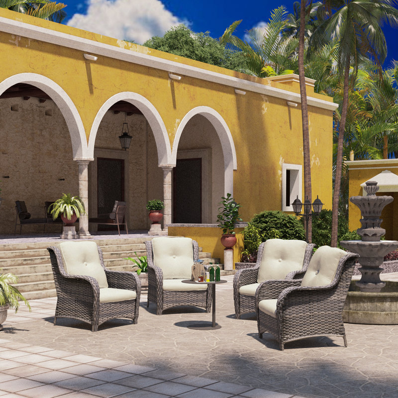 Anahit Wicker Outdoor Lounge Chair, Beige