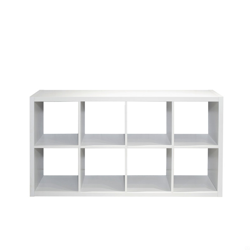 Smart Cube 8-Cube Organizer Storage With Opened Back Shelves,2 X 4 Cube Bookcase Book Shleves, White