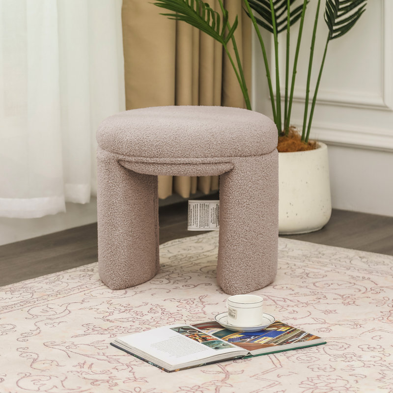 Demetras Upholstered Ottoman, Oat