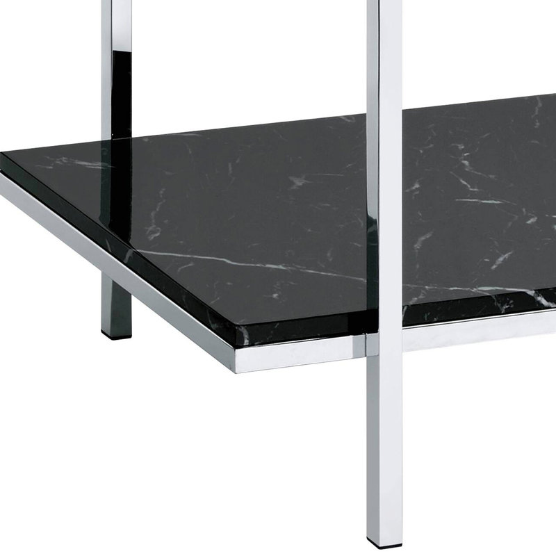 Faux marbre et console - Conception rectangulaire pour une polyvalence moderne avec étagère en miroir