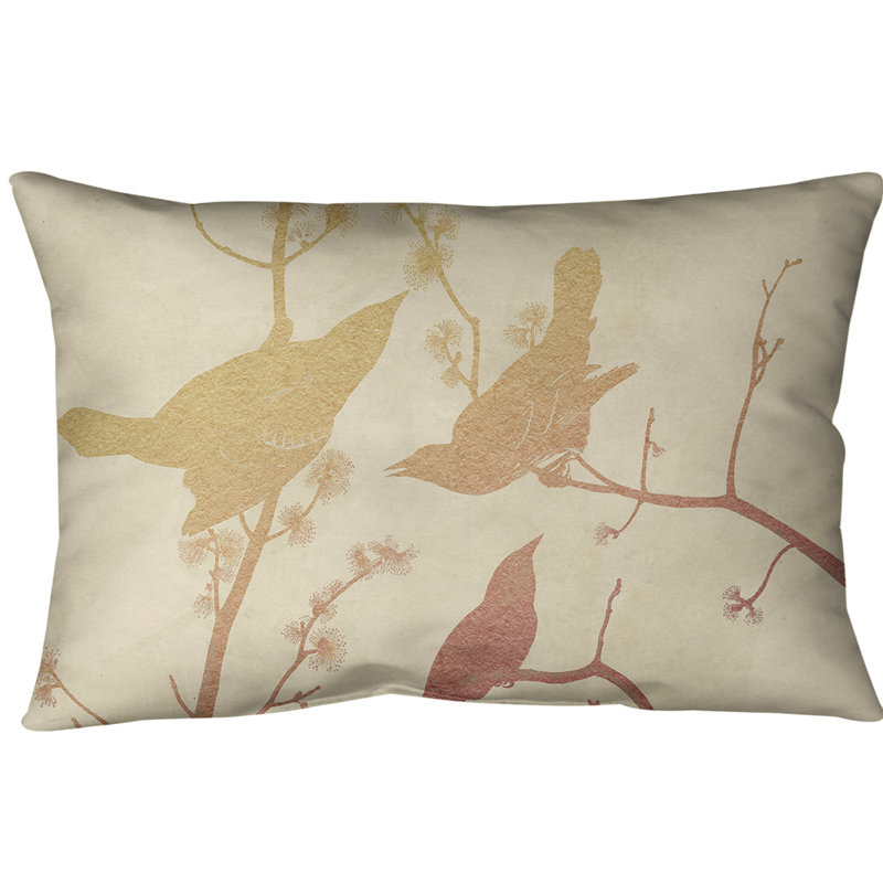 Coussin lombaire à oreilles starling, Jaune / dégradé orange, Faux lin