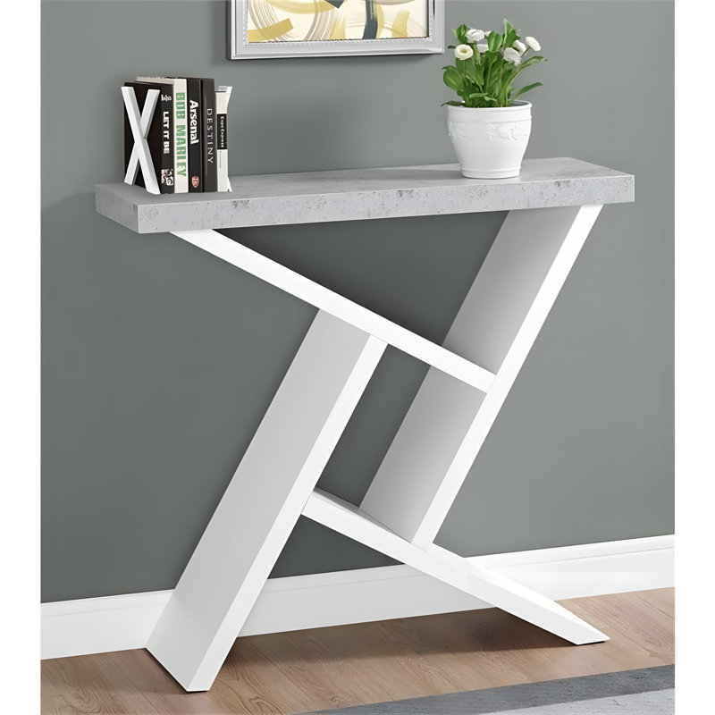 Console moderne moderne avec base symétrique et plateau de table spacieux pour le salon, le vestibule ou le bureau