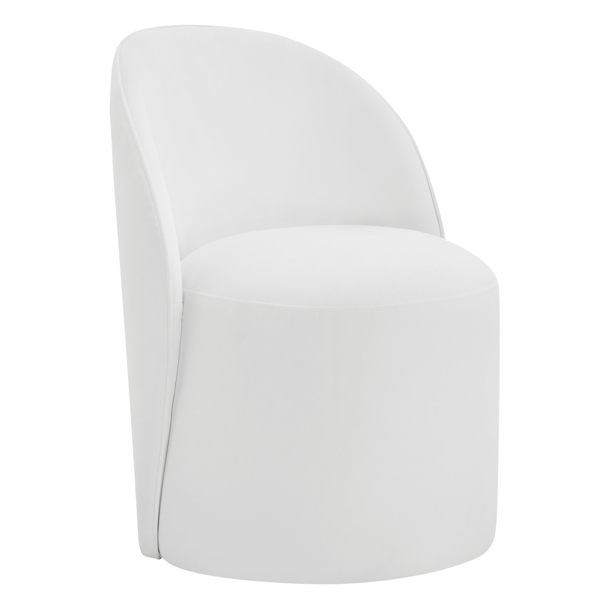 Lola Lola Caster Dining Chair, Polyester Blend White