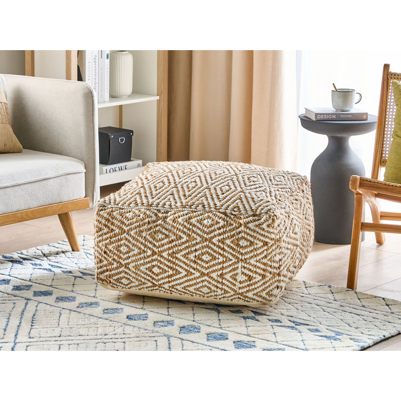 Schneck 60cm W Square Abstract Pouffe