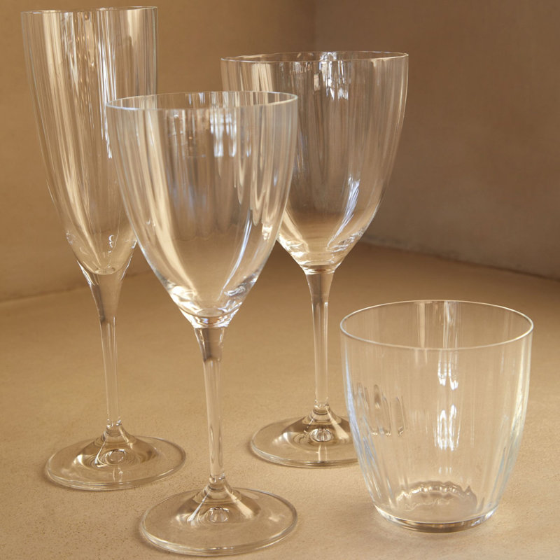 Elegant Clear Lead-Free Glass Flute Set of 6