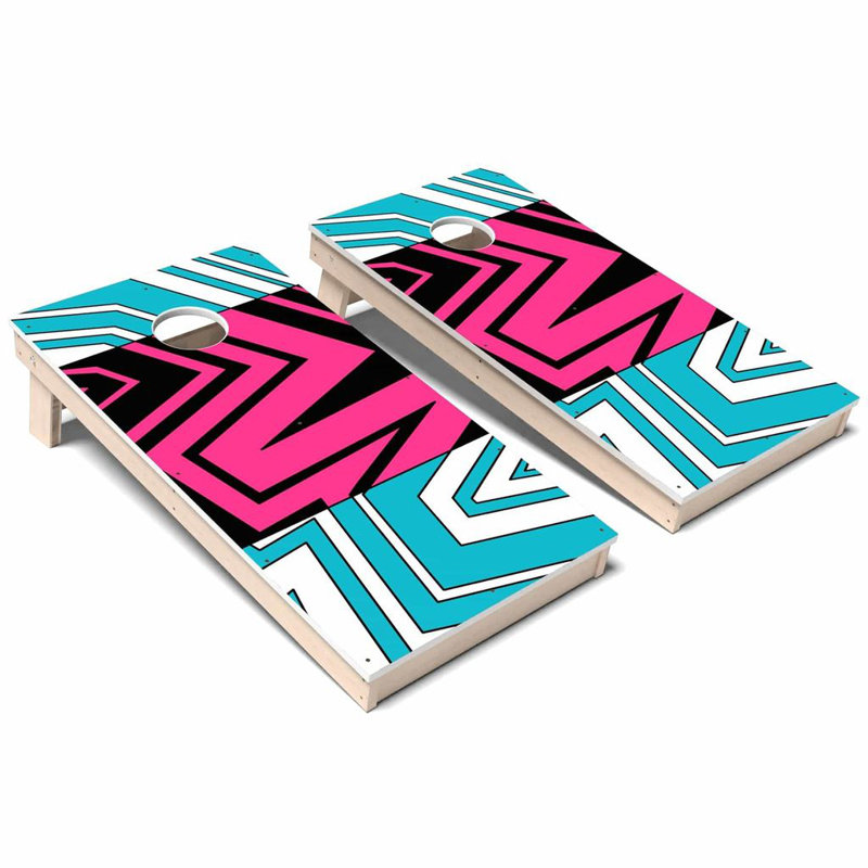Ensemble de planches de cornhole composites Miami Zig Zag, Ajouter un étui de transport