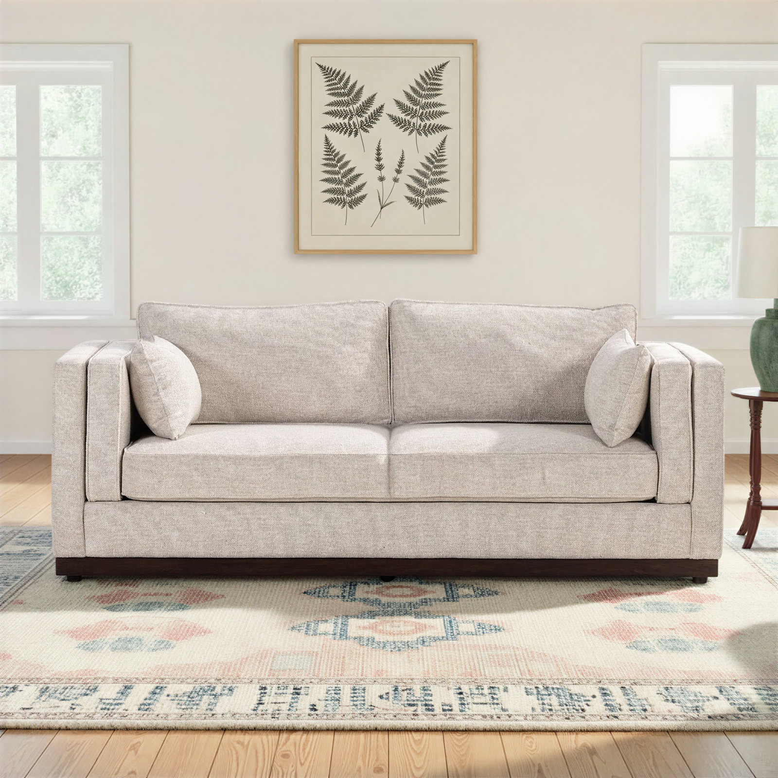 Dinah 87'' Upholstered Sofa, Nova Taupe 100% Polyester, 34" H x 87" W x 40.5" D