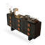 Armoire d'appoint en bois manufacturé noir massif