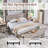 Farmhouse Queen Bed With 64" Tall Storage Headboard With 4 Drawers And Storage Bench，Rustic Wood Platform Bed Frame-370698462-381096197