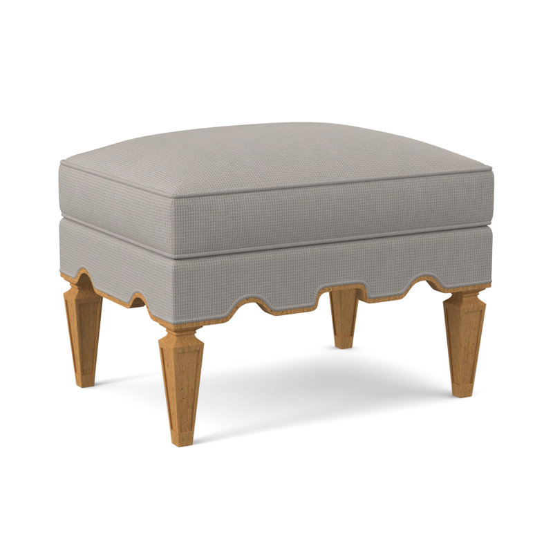 Palm Ottoman, Amber, Filigree Ivory 100% Polyester