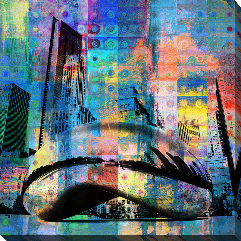 « the bean, chicago », reproduction d’impression sur toile tendue studio, H 24 po x l 24 po