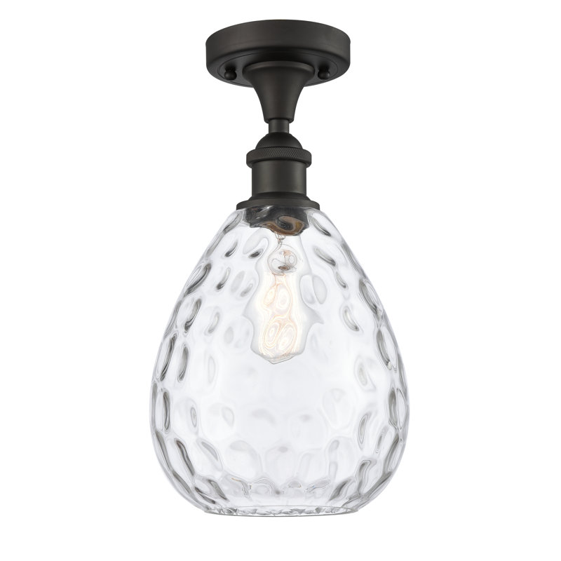 Morganna Glass Semi Flush Mount, No Bulb Included, Oil Rubbed Bronze