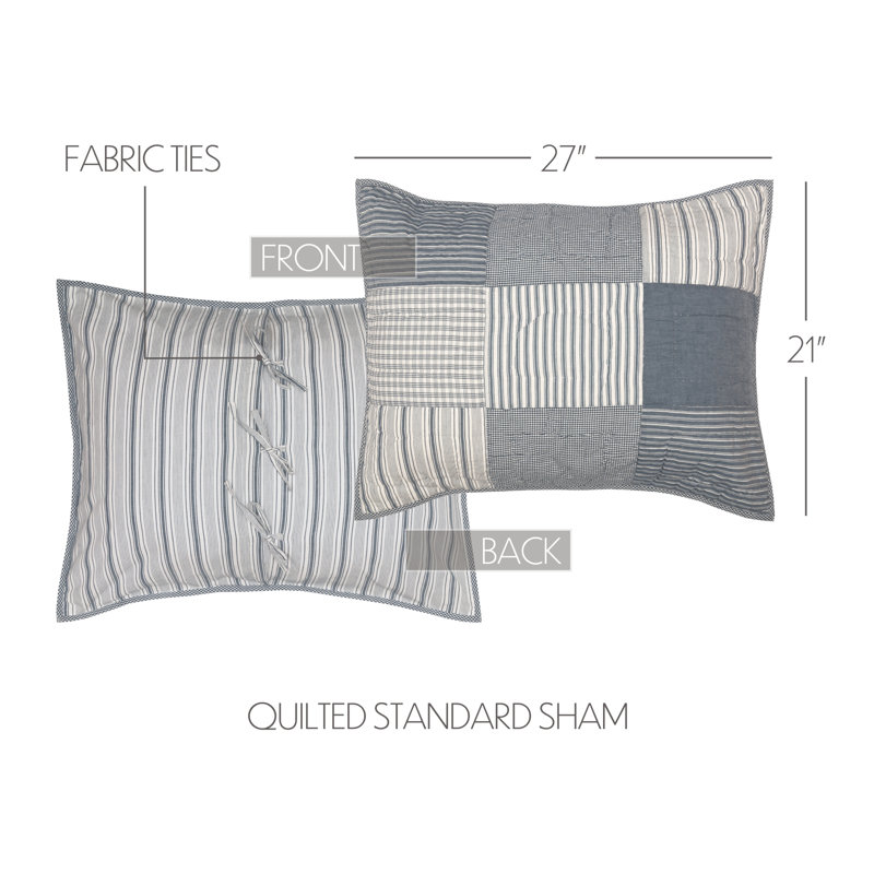 Sawyer Mill Blue Denim Cotton Patchwork Standard Sham