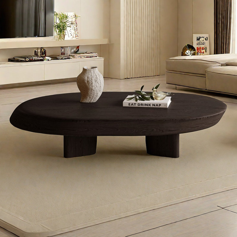 Table basse Wabi-sabi, H 11,8 po x L 39,4 po x l 26 po, Noir, noir, noir, noir